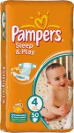 Подгузники, Pampers (Памперс) 7-18 кг р. 4 №50 слип энд плей макси ромашка