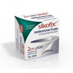 Пластырь, Silkofix (Силкофикс) р. 2.5смх5м №1 на тканевой основе